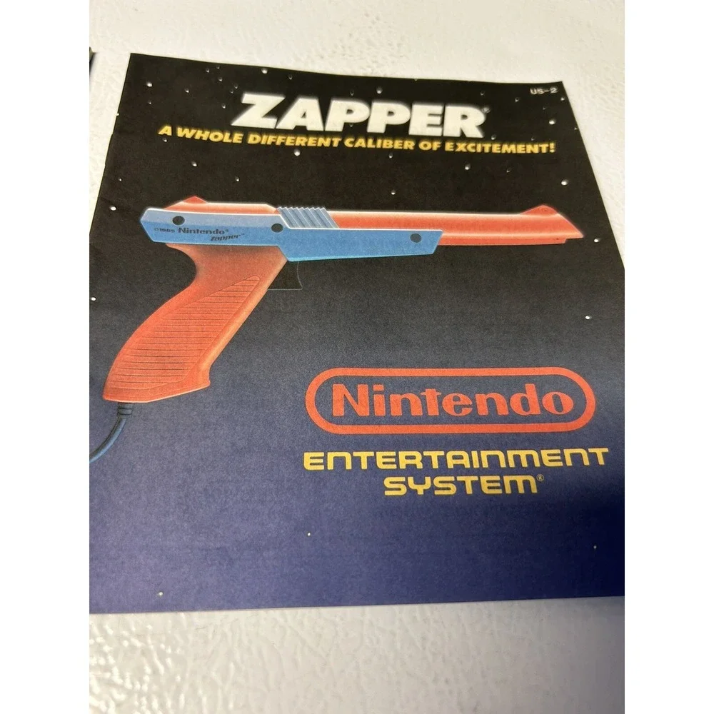 Nintendo Control Deck And Zapper Manual Plug Into The Power Insert Mint Cond